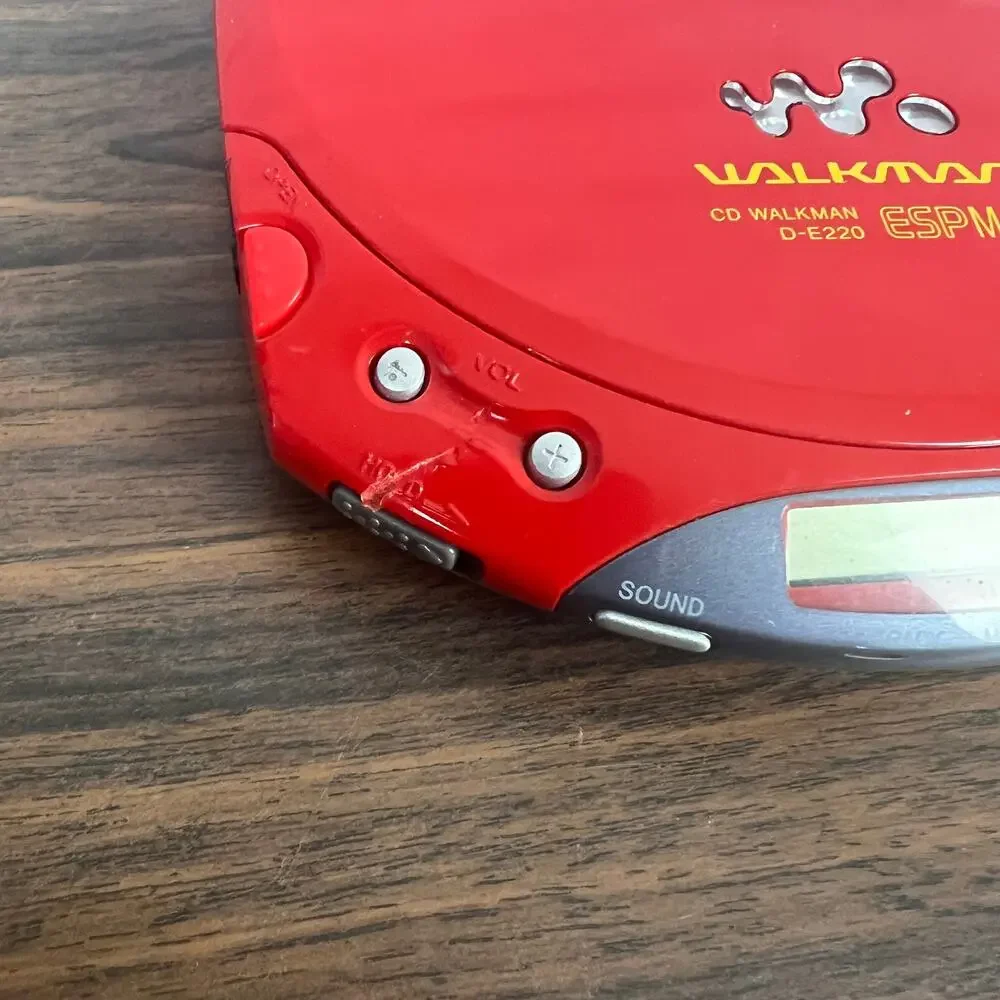 Vintage Sony CD Walkman D-E220 ESPMAX Portable Personal Audio Player Red Parts